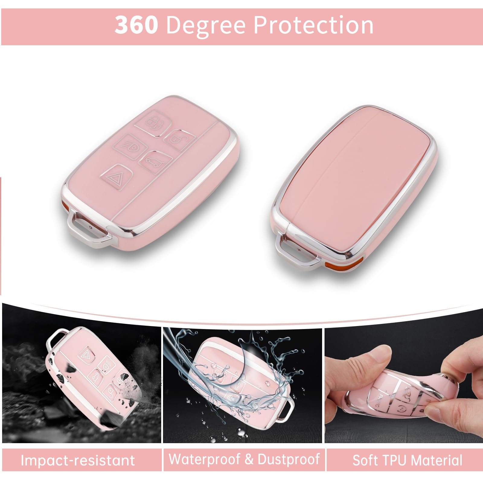 Amazon.com: Pangpai Pink Key Fob Cover for Land Rover Jaguar, Soft