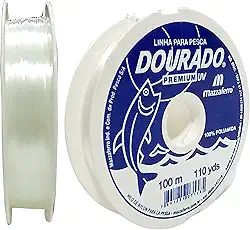 Linha de Pesca Dourado Premium UV, Monofilamento, 0,90mm, 100m, Transparente