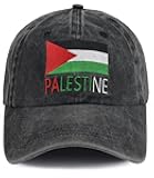 KKMKSHHG Palestine Hats for Men Women, Adjustable Embroidered Cotton Palestinian Flag Baseball Cap