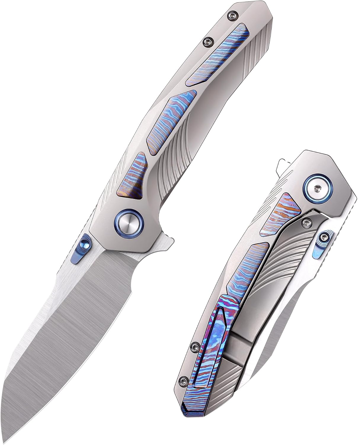 REMETTE RT-Kestrel Knife Titanium Handle S35VN Blade RTPO (Blue)