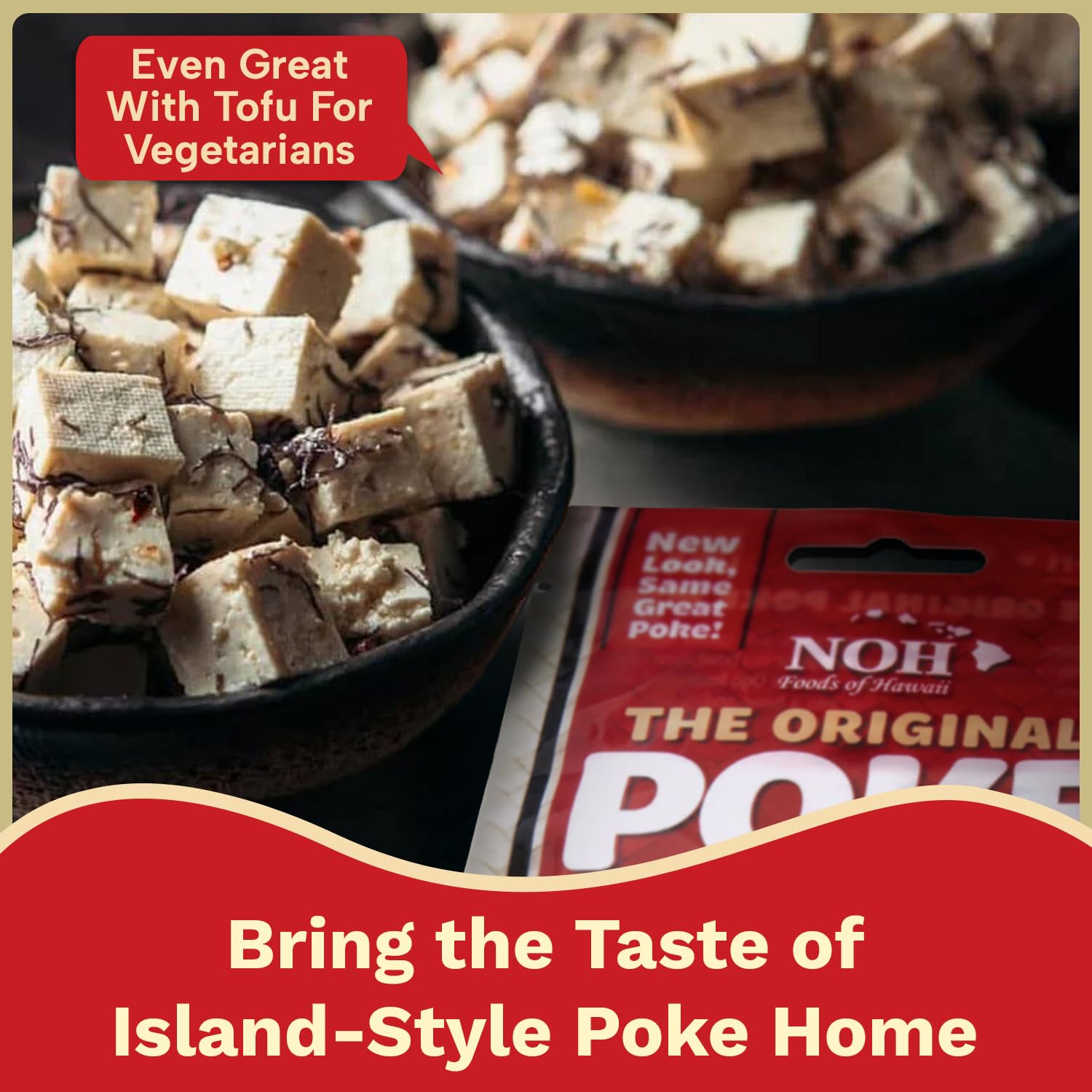 NOH Hawaiian Poke Mix, 0.4 oz Packet (Pack of 12) - Island-Style Poke Seasoning Mix made w/Ogo Seaweed, Hawaiian Salt, and Chili Pepper, perfect for Ahi Tuna, Seaweed Salad, Octopus, Tofu, and More