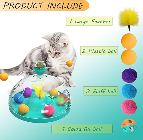 Miniatura 3 de DERERSTE Juguete para gatos de interior para gatos, rompecabezas interactivo para gatitos, juguete multifuncional para gatos con hierba gatera, bola