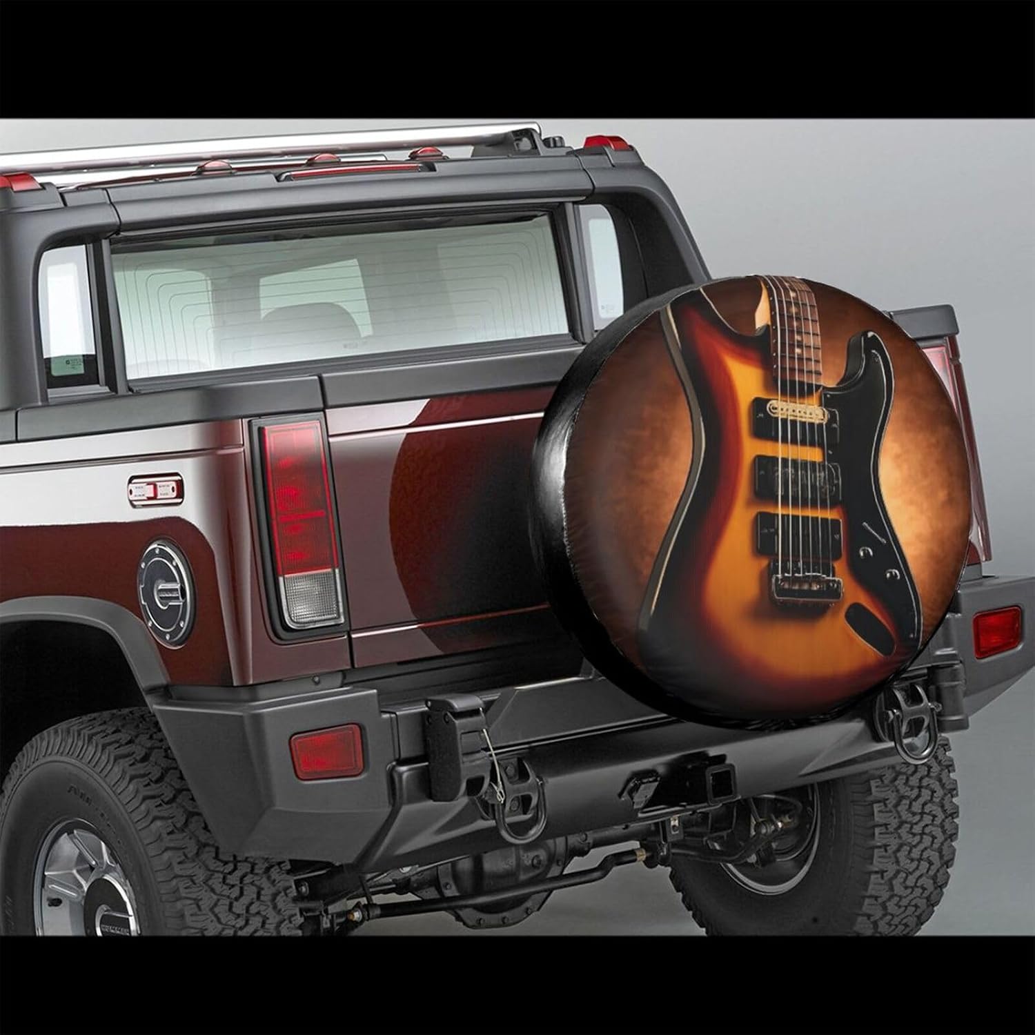 Spare Tire Cover Waterproof Wheel Cover Weatherproof Universal Wheel Protectors Instrumental Guitar Camper Tire Covers for RV Trailer Travel SUV Truck 17 inch