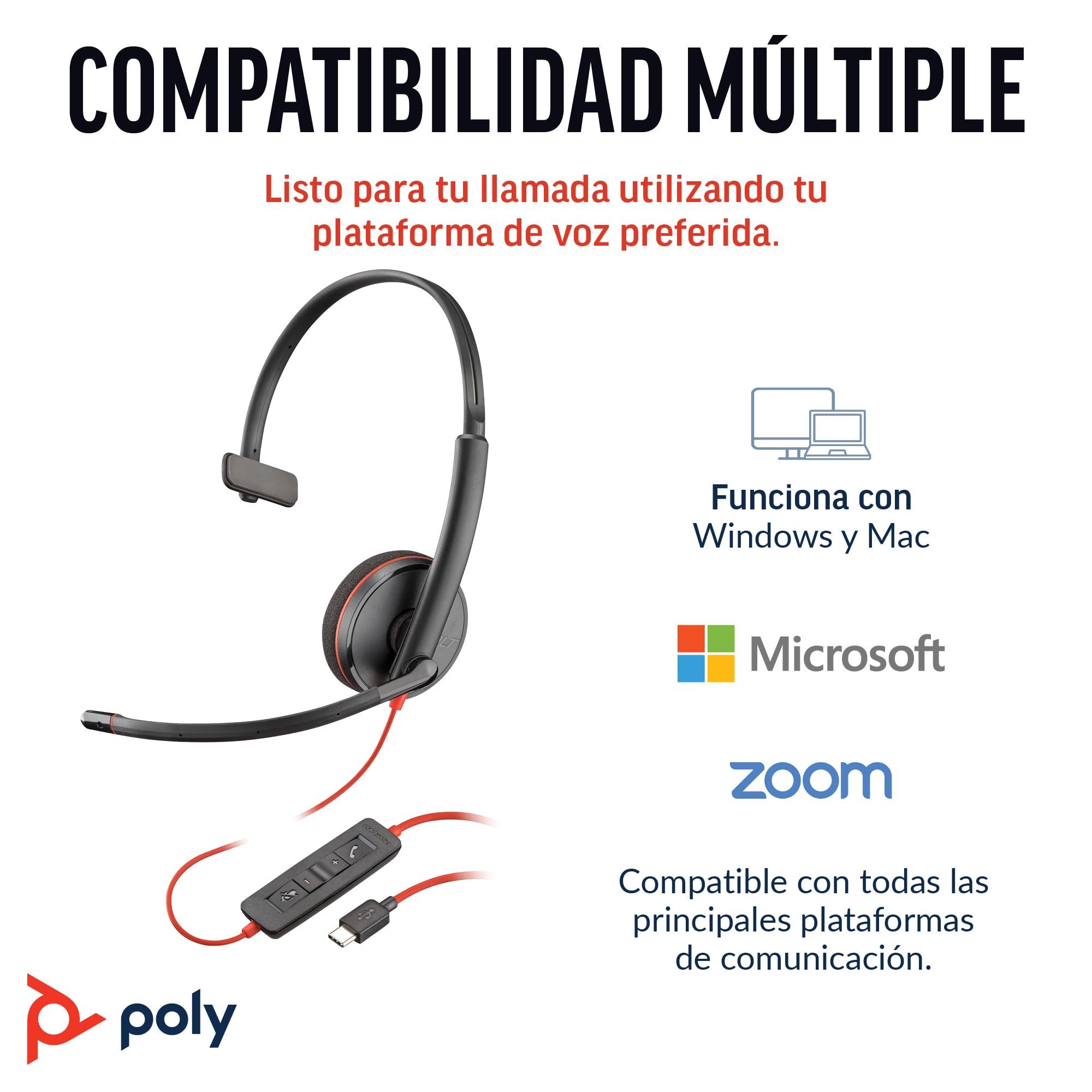 Auriculares de diadema con micrófono blackwire 3210 monoaural