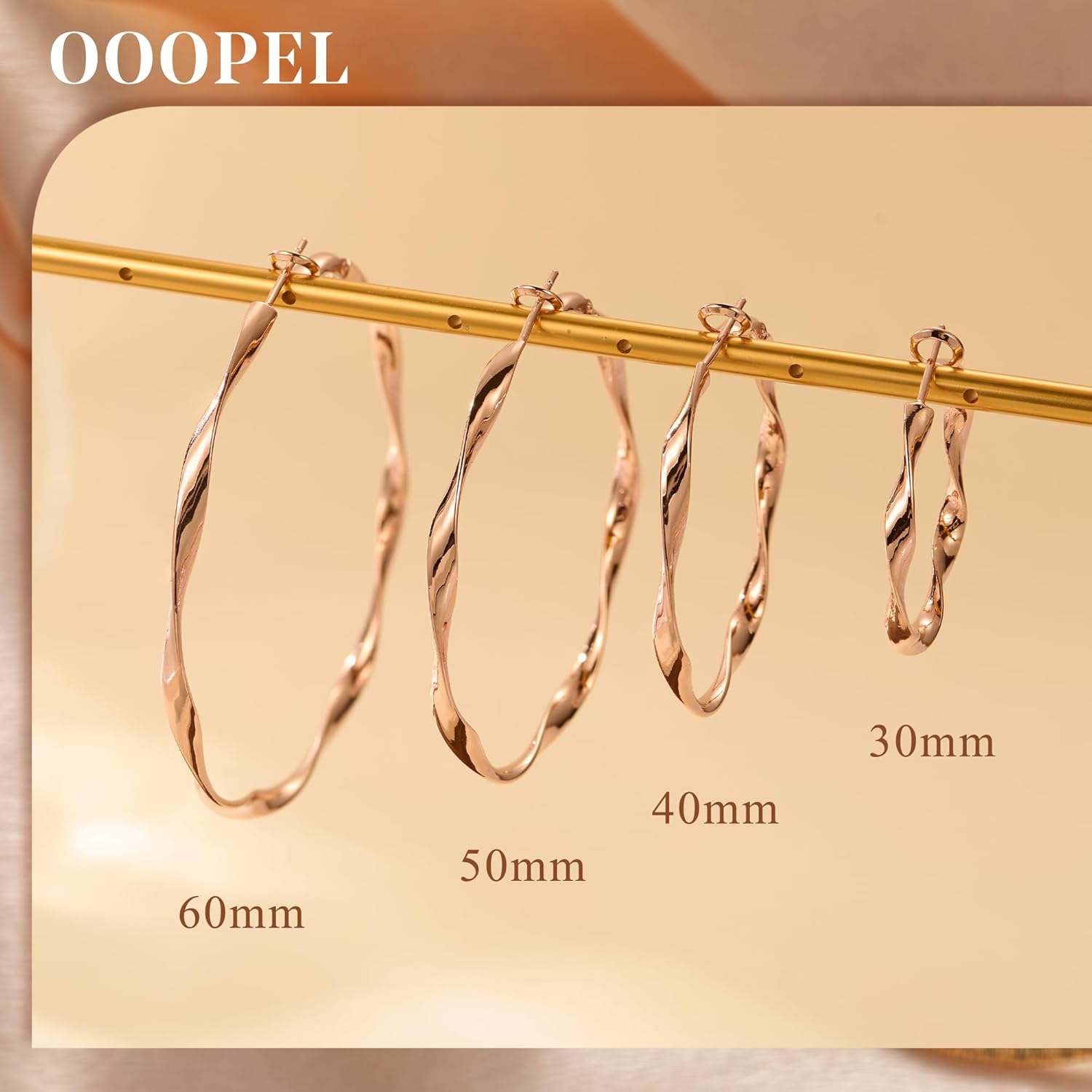 OOOPEL Gold Hoops Earrings for Women, Big 925 Sterling Silver Hoop Earrings Lightweight Hypoallergenic Sterling Silver Hoop Earrings for Women 30MM 40MM 50MM 60MM - Image 4