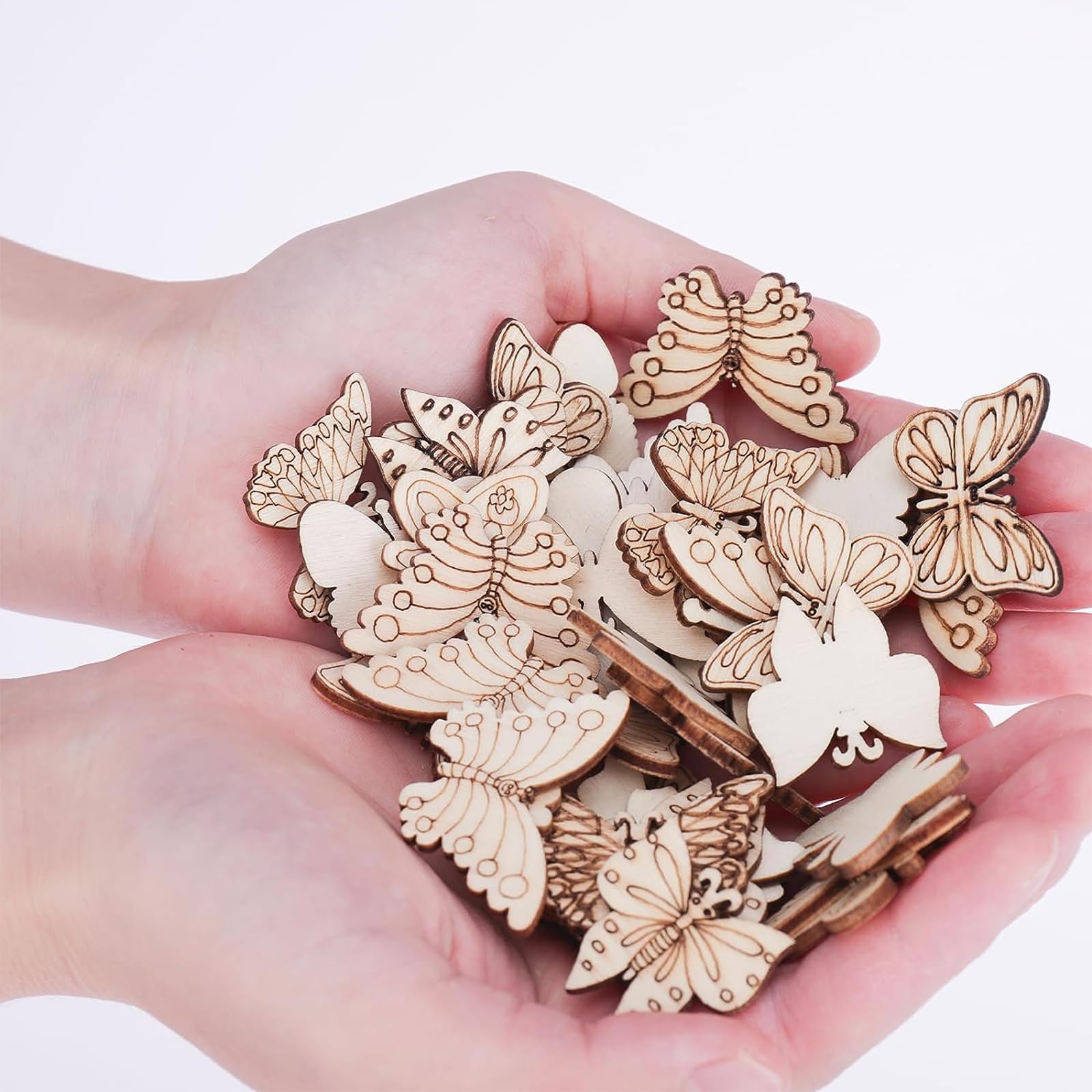 200 Pezzi Decorazioni Legno - Farfalle E Fiori Per Fai Da Te, Artigianato E Feste - Foto 4