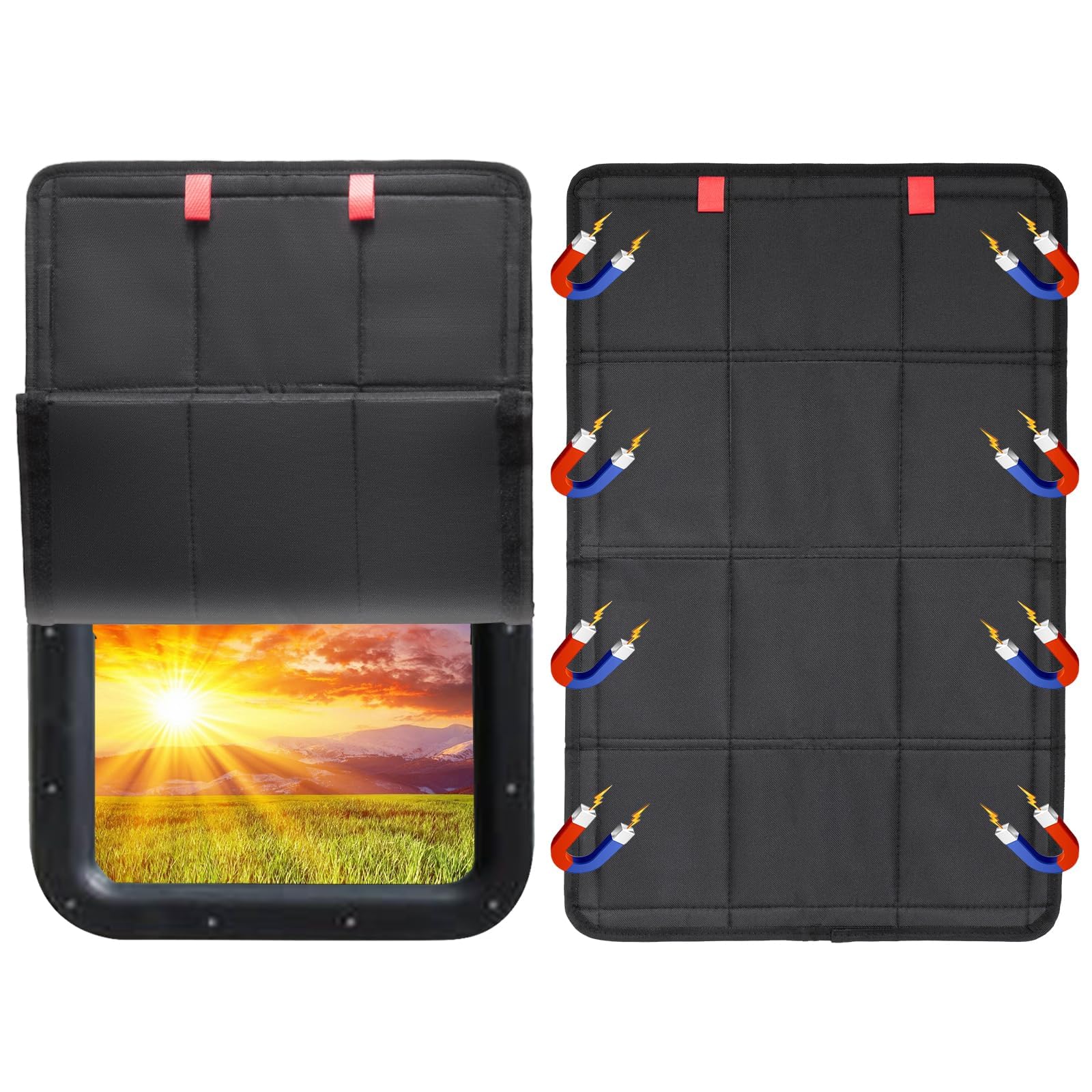 Azonee Rv Windows & Skylights, Rv Window Shades, Magnetic Rv Blackout Window Cover with Uv Protection and Privacy Features, Waterproof Blackout Window Cover for Camper Blinds(25 * 16 In)