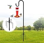 Shepherd Hooks for Outdoor - 46 Inch High Bird Feeder Pole, 5 Prong Base Adjustable Shepherd Hooks, Heavy Duty Feeder Pole for Hanging Flower Baskets Lantern Lights Wind Chime