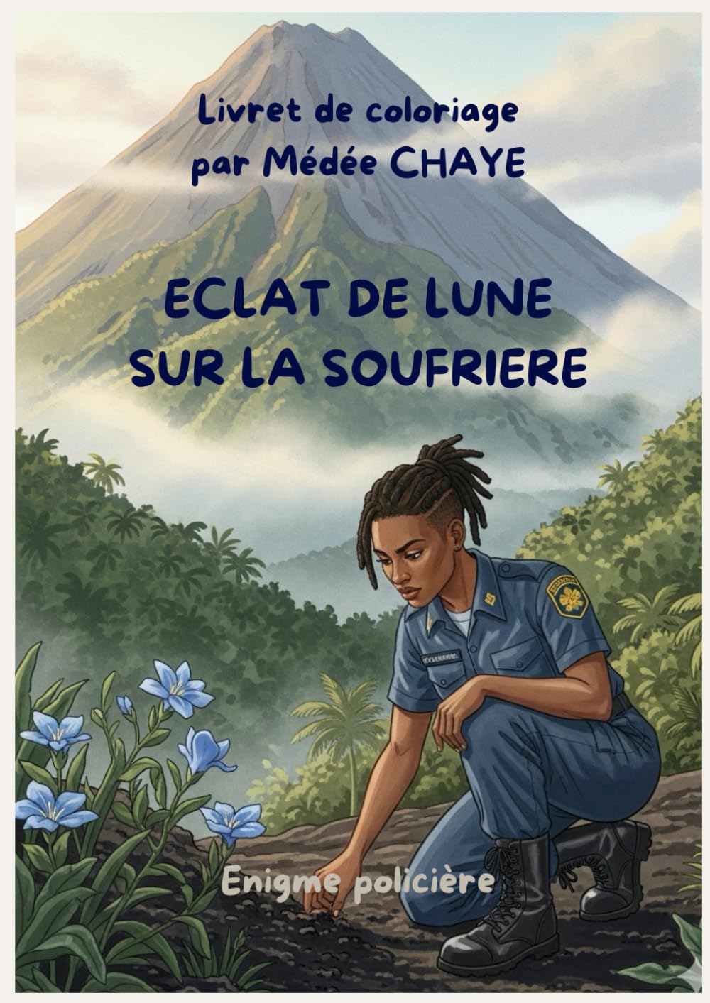 Les Enquêtes de Léna - Éclats de lune sur la Soufrière: Livre d'enquêtes et de coloriage - Une aventure créole à travers les communes de Guadeloupe