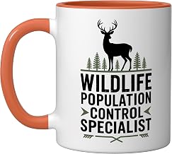 Wildlife Population Control Specialist Ceramic Mug, Orange/White
