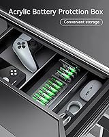 Vista 6 de Paquete de 4 baterías AAA recargables, pilas recargables AAA de 1100 mAh NiMH, batería triple A recargable de 1.2 V, pilas recargables AAA de alta