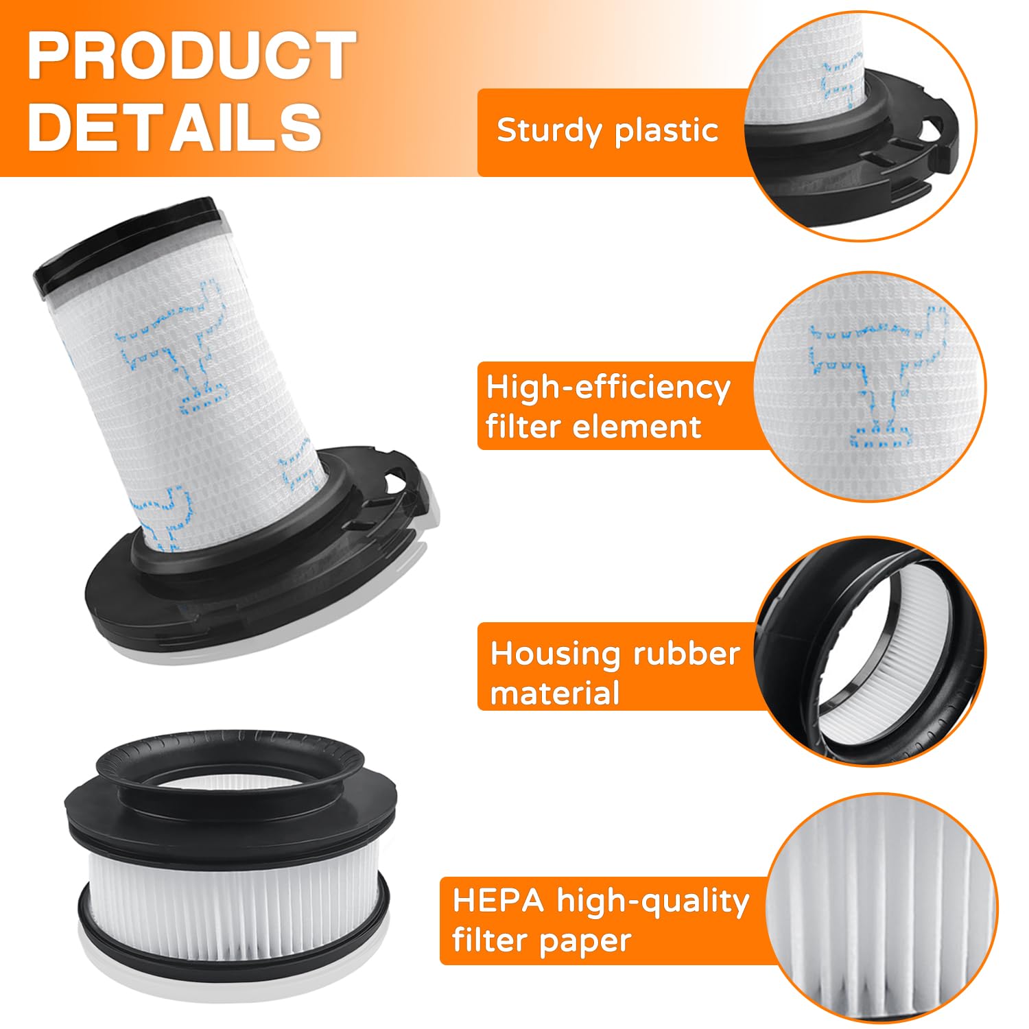 Filtro per Rowenta X-Force Flex 11.60 12.60 14.60 15.60 RH98xx RH99xx Animale Aspirapolvere, 2 Filtri Pre-motore + 2 Filtri Post-motore, Filtri di Ricambio per ZR009007,ZR009008