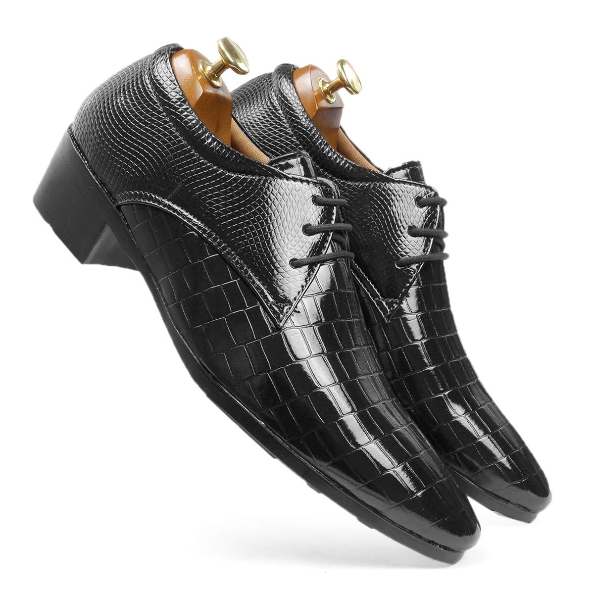 Mens 2" Height Increasing Patent Material Casual Black Formal Laceup, Derby Shoes with Pu Sole.- 6 UK (B0CKHMCTDR) Amazon Price History, Amazon Price Tracker