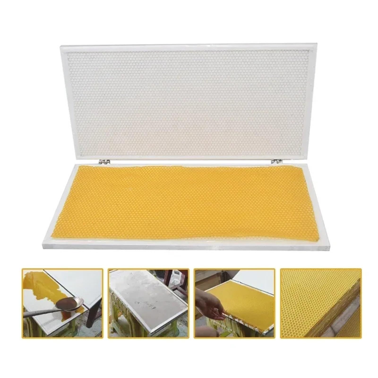 Máquina de cera de abejas for base de cera de abejas, tamaño de celda de 5,3 mm y 4,9 mm, prensa de cera de abejas, tamaño, tamaño, herramientas de abejas(415MMx195MM 4.9MM)