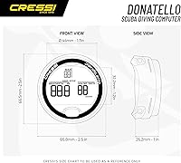 Vista 5 de Cressi Scuba Diving Computer for Beginners - 4-Dive Modes: Air • Nitrox • Gauge • Free - Long Battery Life - Strong Backlit Display - Donatello