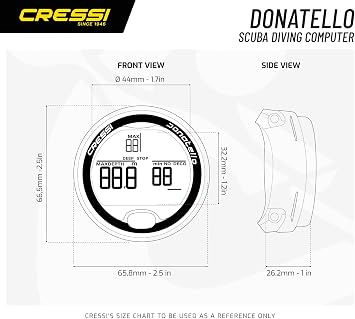 CRESSI Donatello Diving Computer - Professional Wrist Diving and Apnea Dive Computer, One Size, Unisex Adult