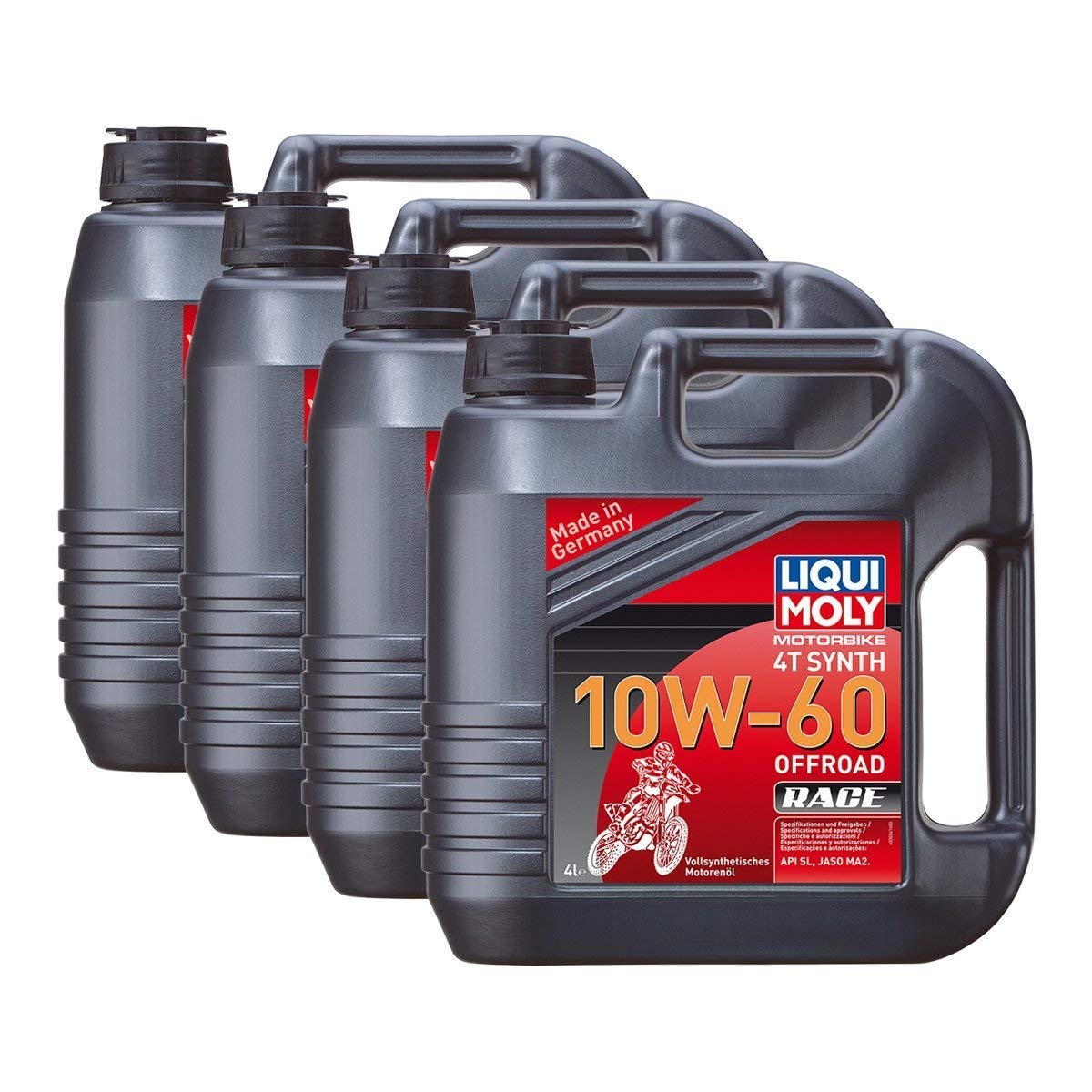 4x LIQUI MOLY 3054 Motorbike 4T Synth Motoröl Offroad Race 10W-60 4L