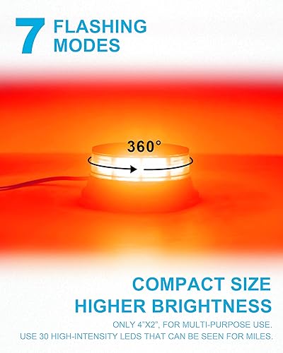 Miniatura 5 de Agrieyes Luz de faro roja de 4.2 pulgadas, luces intermitentes de advertencia de seguridad de montaje permanente, luces estroboscópicas LED de