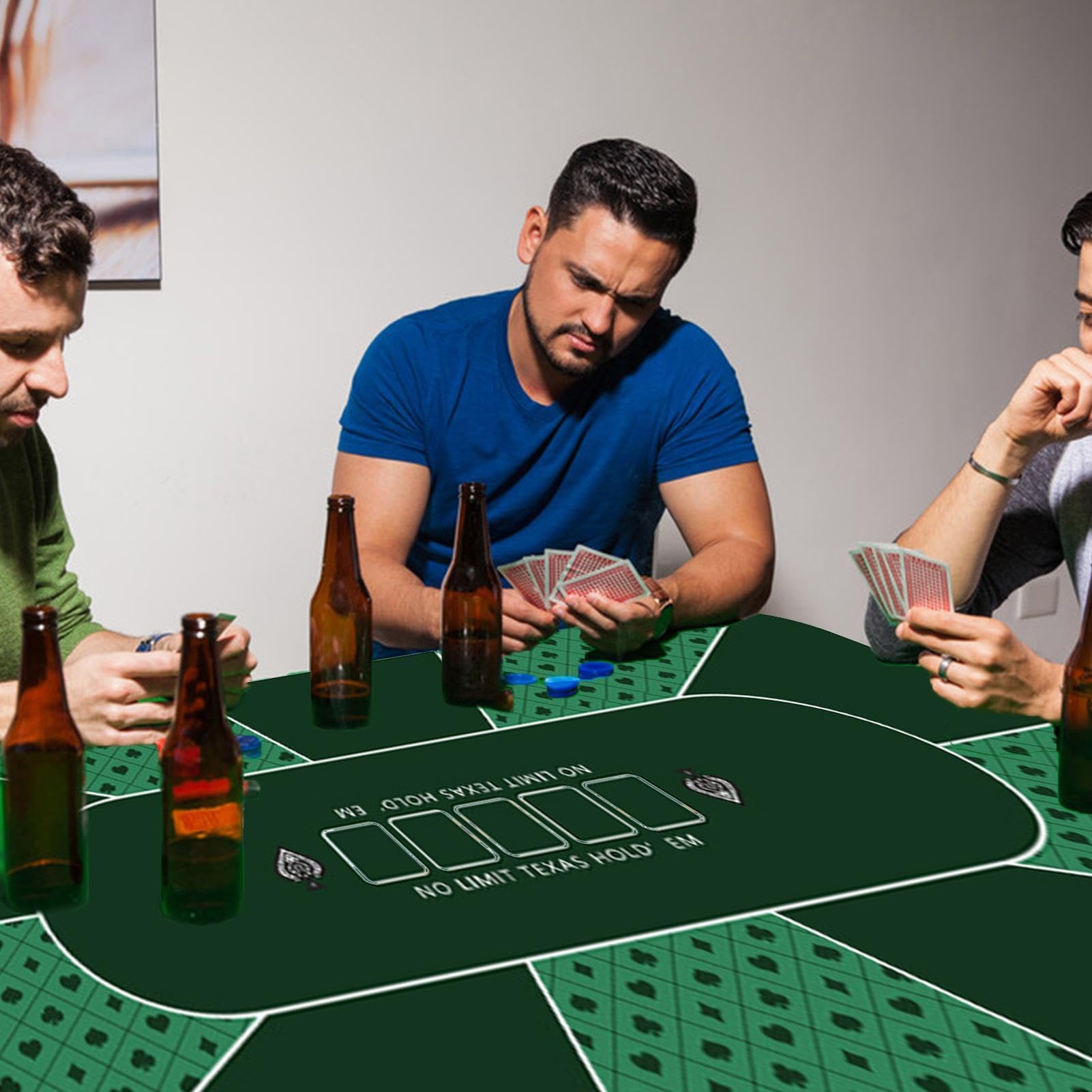 Tappetino superiore antiscivolo per tavolo da , copertura antiscivolo per tavolo da | Texas Holdem - Tappetino da poker per Texas Holdem, giochi di carte, feste a tema, serate di poker, raccolte fondi
