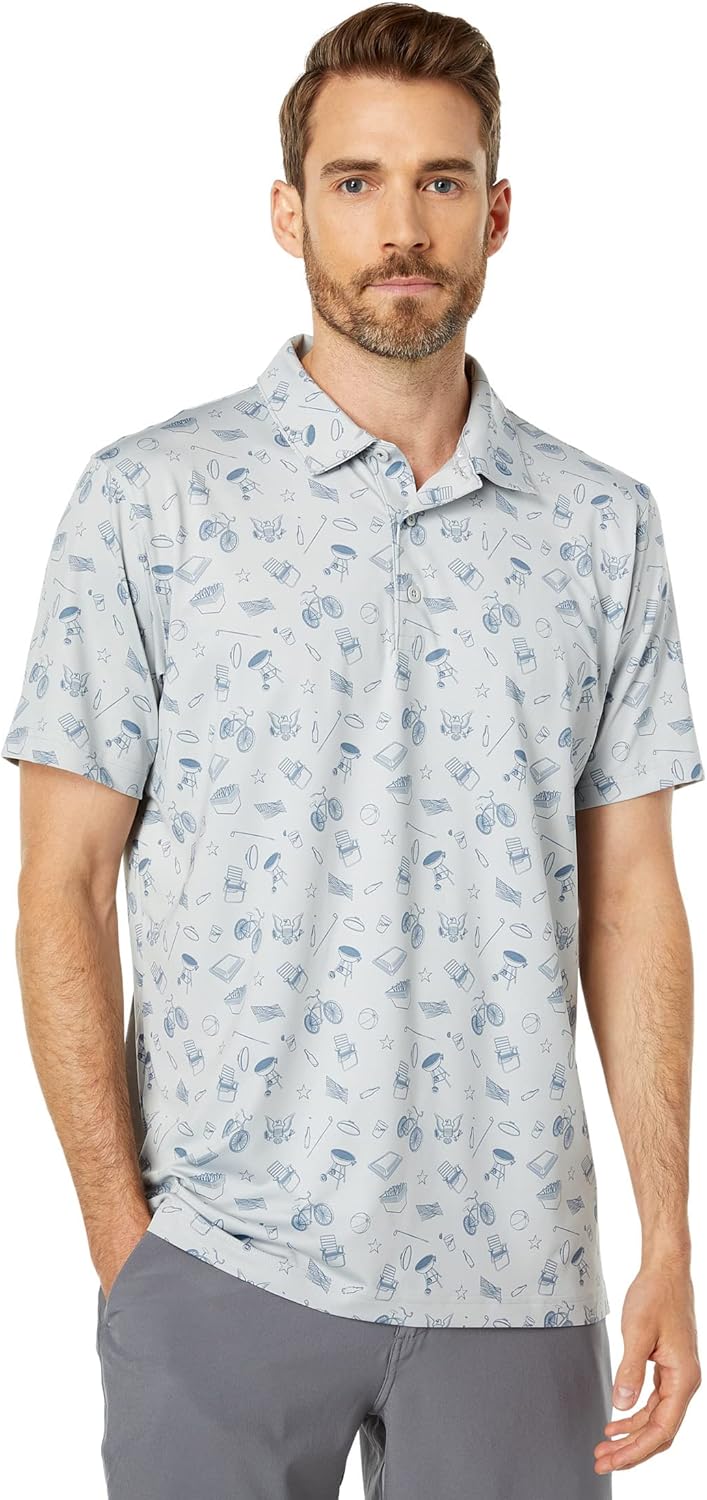 pumagolf Men's Standard Volition Block Party Polo, Ski Patrol-Quiet Shade, Medium