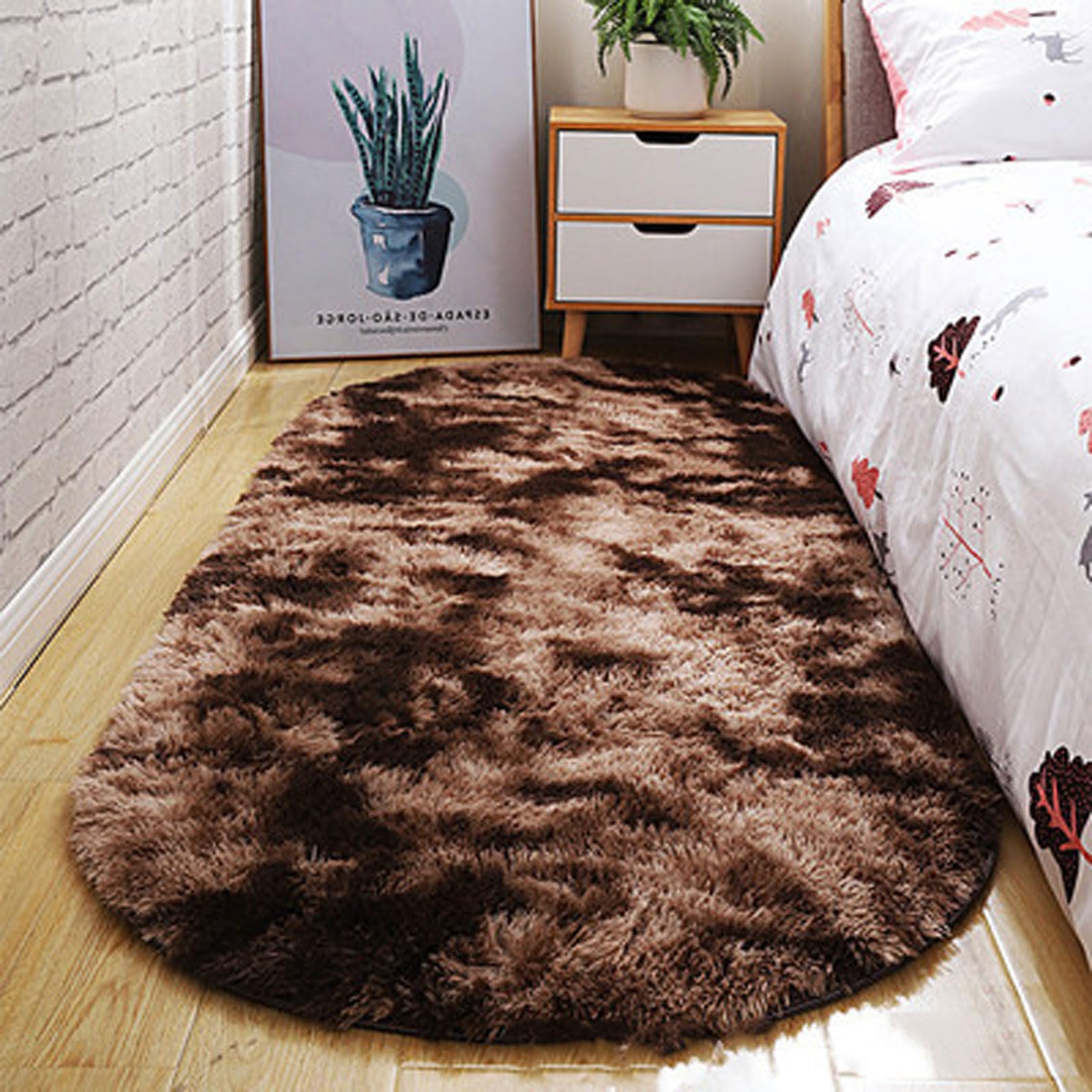 OPFdfhDFH Carpets, Fluffy Bedroom Carpet Modern Tie-dye Abstract Chic Washable Rugs Living Room Non Shedding Dense Shaggy Area Rug For Kids(Tie Dye Coffee,50 * 160)