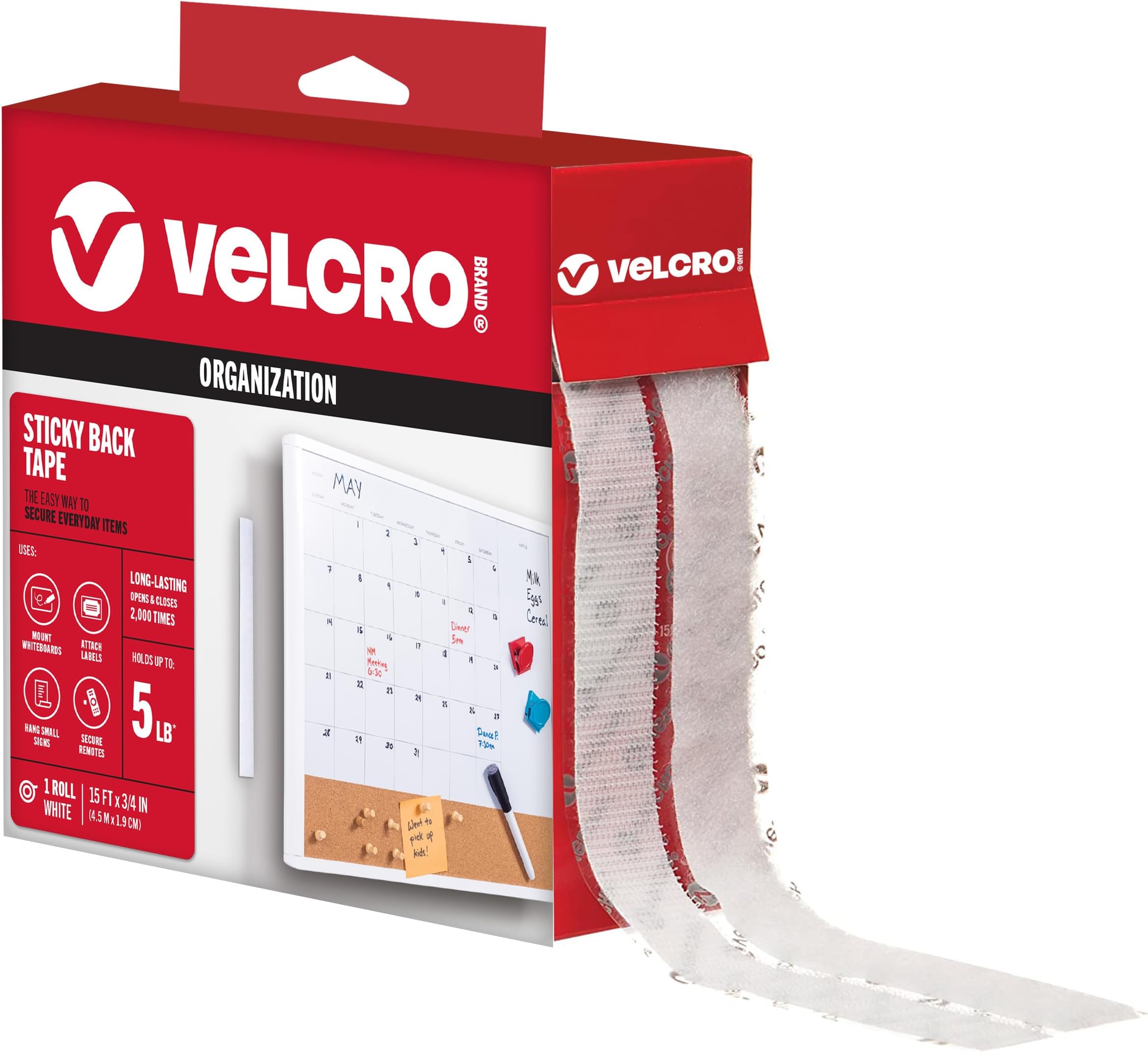 VELCRO Brand - Sticky Back - 15' x 3/4" Tape - White