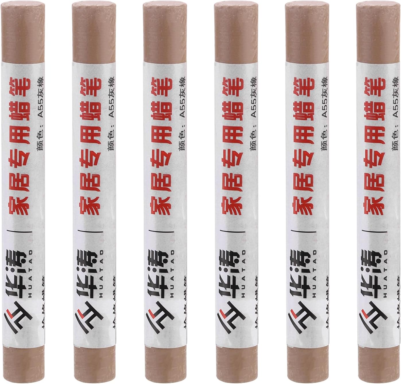 PATIKIL Furniture Repair Crayons, 6 Pcs Wax Wood Filler Sticks Wood Wax Crayons for Scratches, Wood Floor, Holes, Tables, Grey Oak