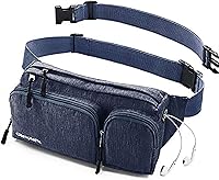 OlimpiaFit Fanny Pack for Women & Men: Water-Resistant Waist Bag with 6 Pockets, Headphone Hole & Strap Extension for Hiking, Running, Travel