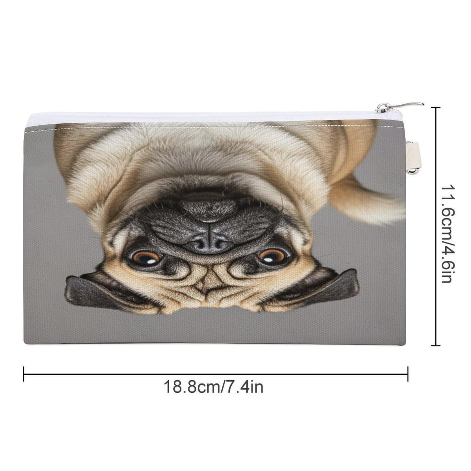 GPFVSJW Animal Pug Dog Canvas Wallet, Large Capacity Handbag Long Wallet Bi-Fold Wallet Change Purse Rfid Blocking Credit Card Holder Wallet for Women Men