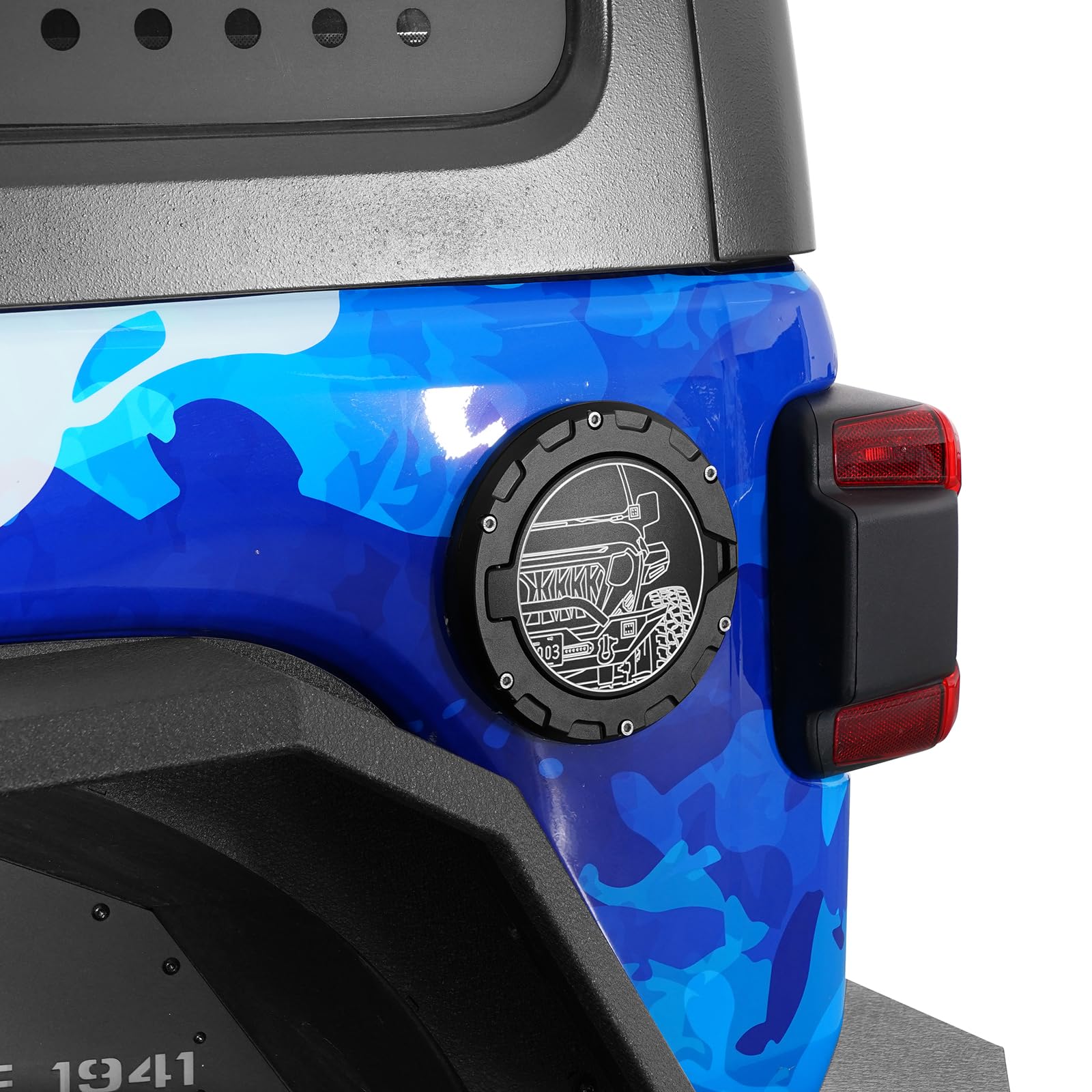 Amazon.com: Hooke Road JL Aluminum Fuel Filler Door Gas Cap Tank