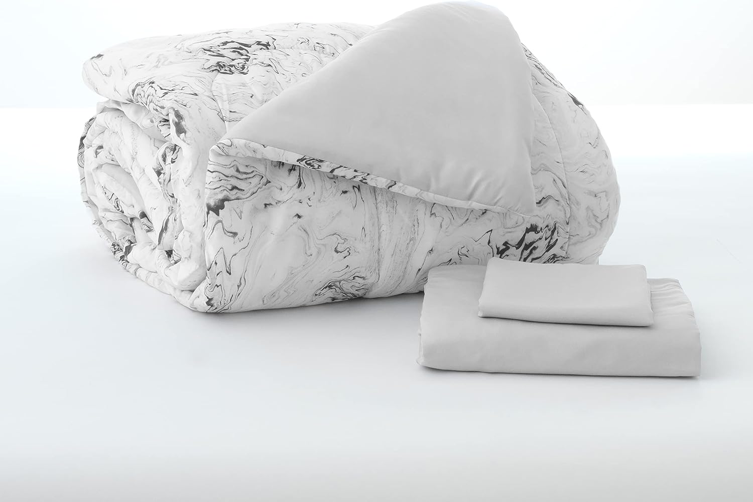 Dawn All-U-Need Bed-in-a-Bag Comforter Set | Twin/Twin XL | 3-Piece Bedding Bundle with Reversible Comforter, Fitted Sheet and Pillowcase(s) | Nita Gray | Velvety Soft Microfiber