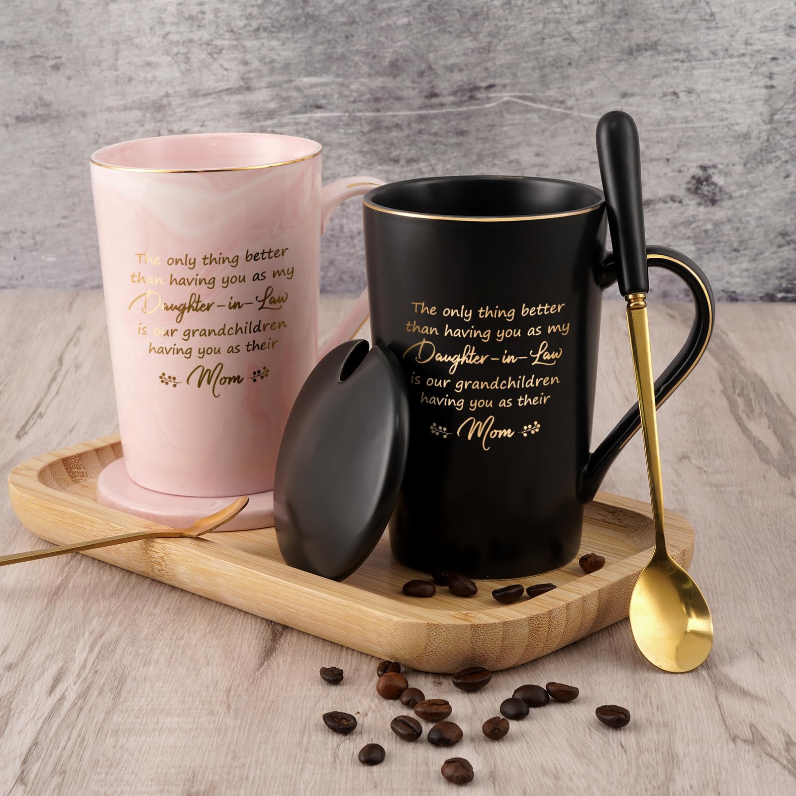 YHRJWN Mothers Day Gifts for Daughter in Law Gifts from Mother-In-Law, Daughter-in-Law Christmas Birthday Gift, 14Oz Pink