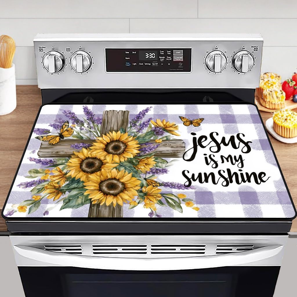 Vintage Red Rruck Electric Stove Top Cover,Farm Barn Heat Resistant Glass Stove Top Cover for Electric Stove Glass Cooktop Protector Expands Usable Space