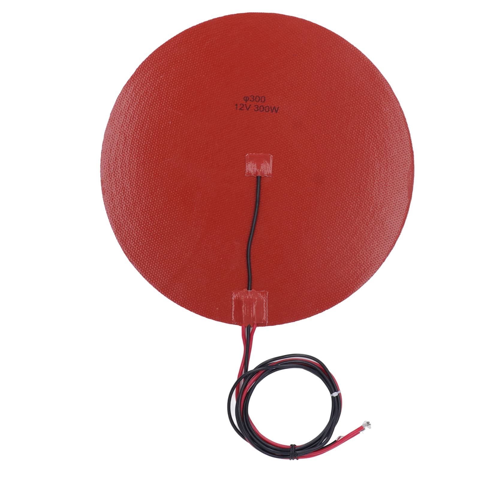 Almohadilla calefactora de silicona de 300 W, alfombrilla calefactora de alta temperatura con termistor de 100 K para cama caliente de impresora 3D, 300 mm de diámetro, cal (12 V CC)