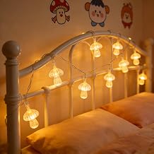 Mushroom Lights String,9.8ft 20 LED Fairy Lights Battery Operated with 20 Cute Clear Mushroom Pendants, 2 Modes Steady/Flash for Christmas Gift Bedroom Cottage Core Decor Room Fairy Decor,Warm White