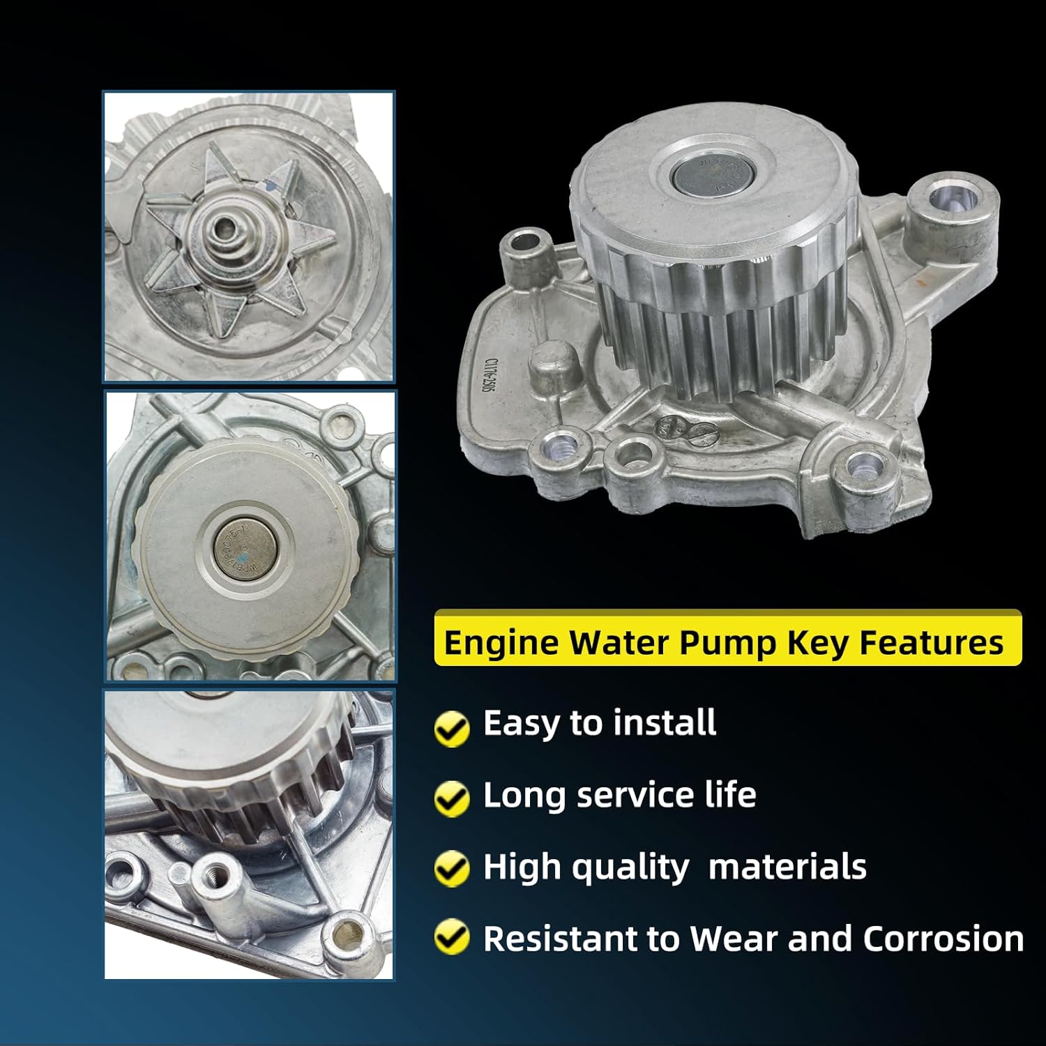 HS26236PT 1.7 Head Gasket Timing Belt Kit with Water Pump for Honda Civic EX/HX/DX/LX 2001-2005 D17A2 D17A6 D1A71, Replace HS26236PT-2 TCK312