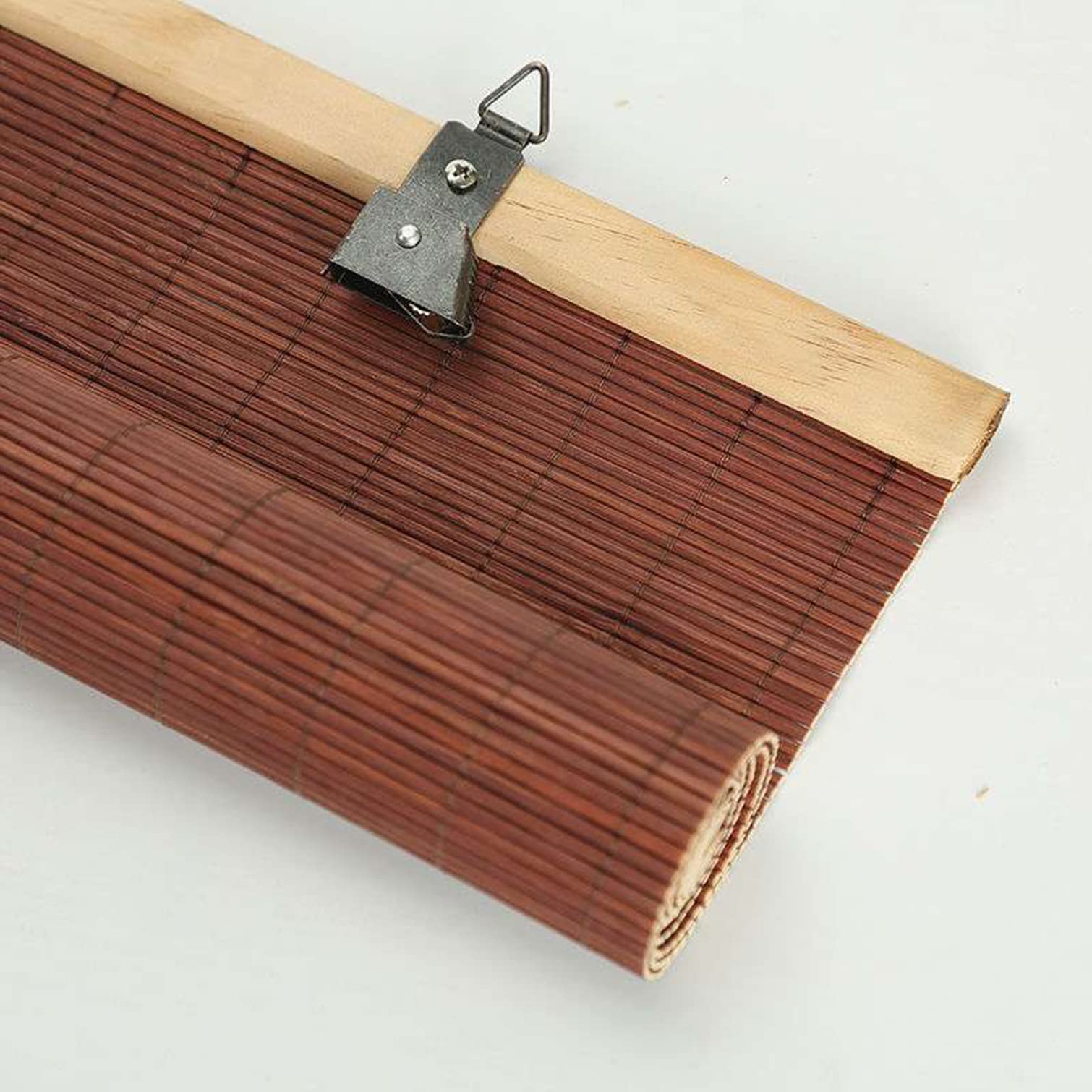 Zwart Rolgordijn Bamboe Verduisterende Bamboo Jaloezieën,Lichtdoorlatend Zonwering en Inkijkbescherming,Rolgordijnen met Trekkoord,voor Ramen,Deuren,Tuin,Terras Decoratief (W120xH160cm/47x63in