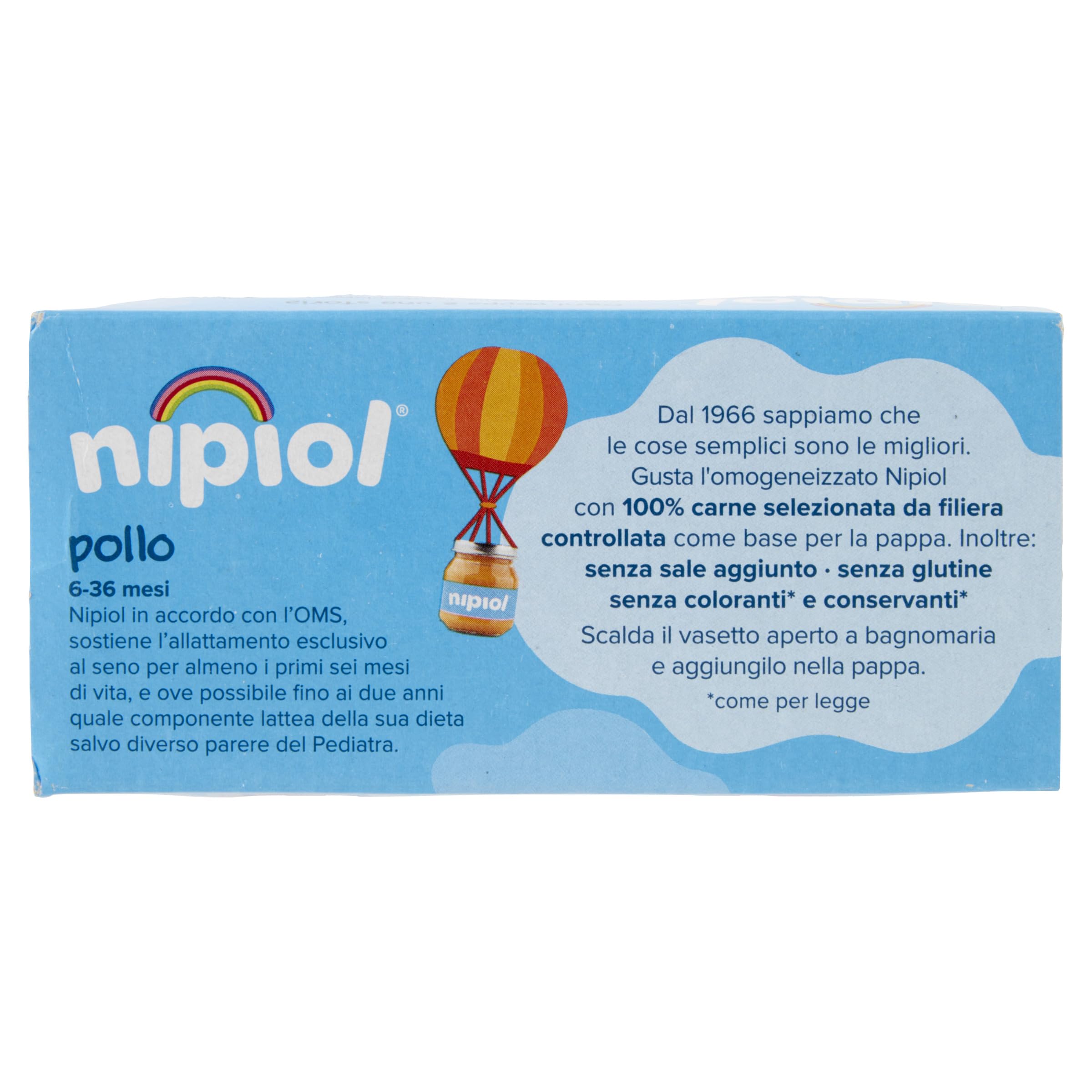 Nipiol Omogeneizzato Pollo 2x80g (12 Confezioni)