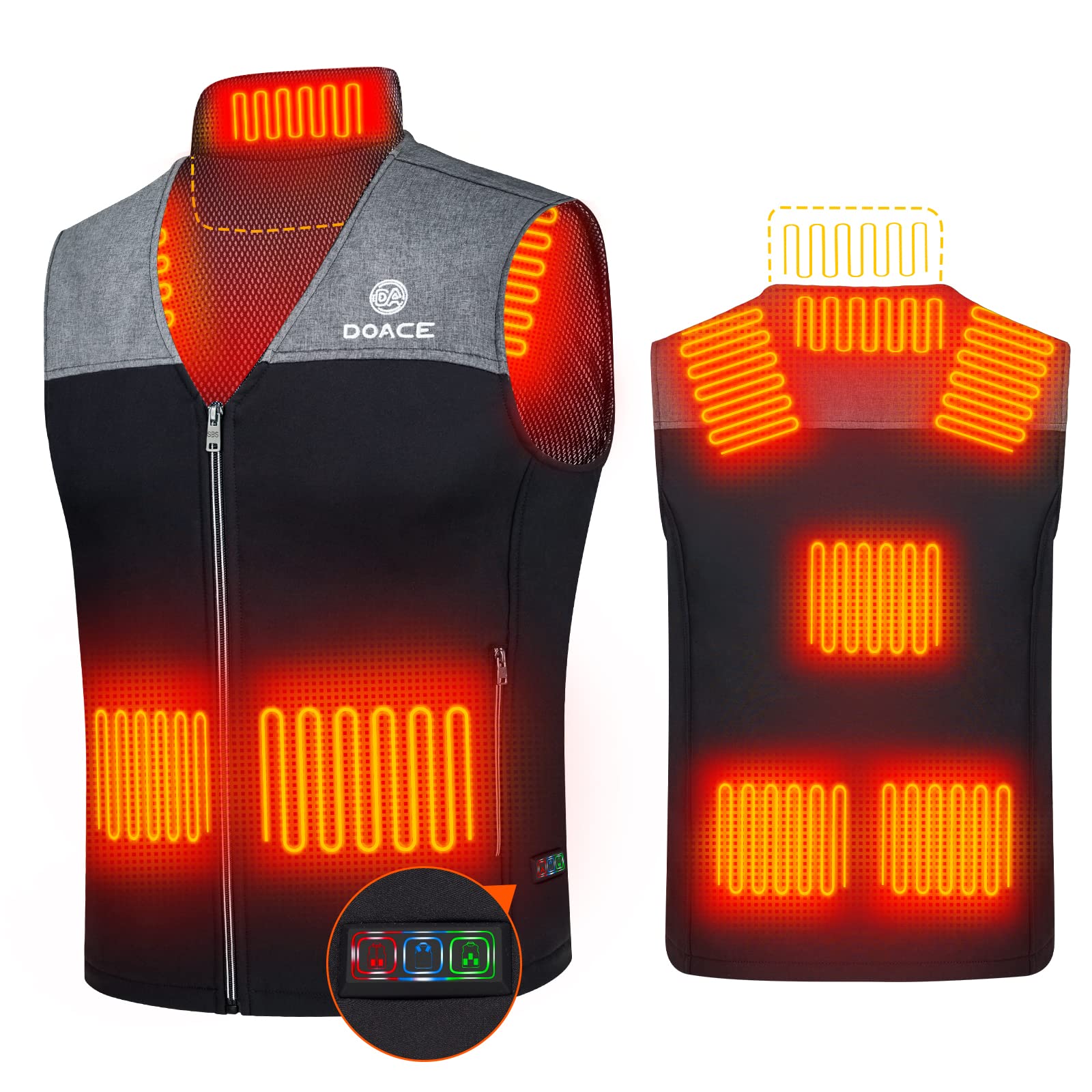 DOACEHeated Vest for Men & Women, Smart heated Jacket, Battery Not Included