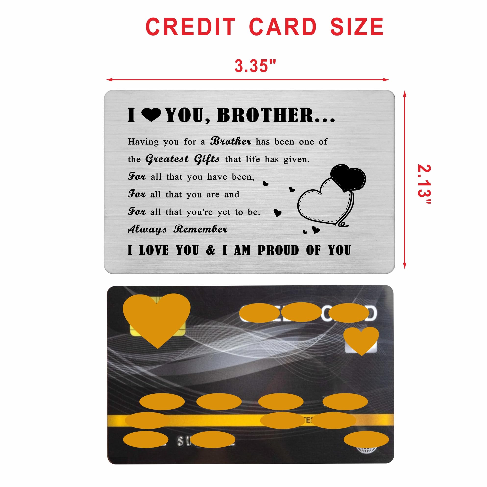 Richesele Gifts for Brother from Sister, Engraved Metal Wallet Card to My Bro - Image 2