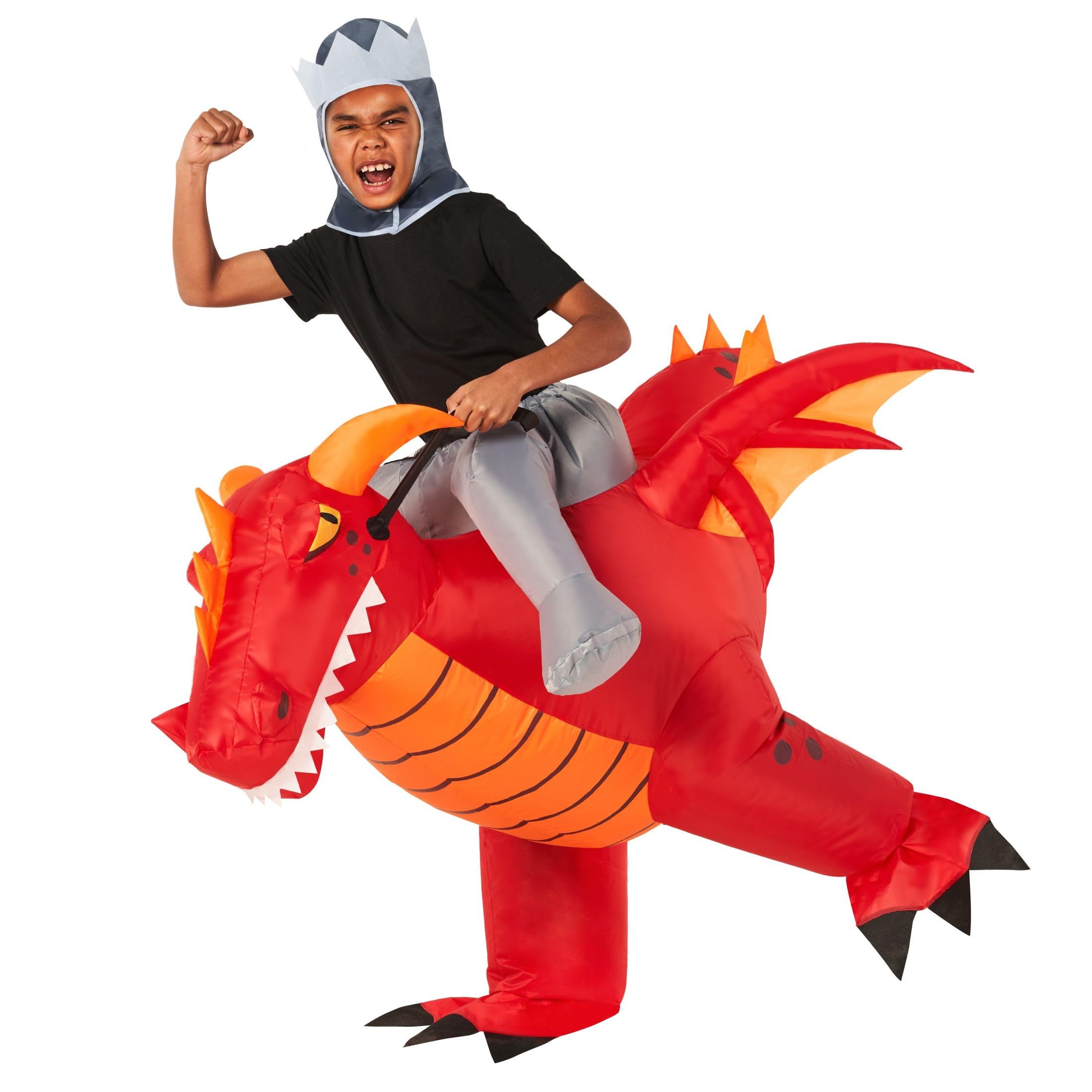 Morph Costumes Inflatable Dragon Costume For Kids Red Dragon Rider Outfit Fun Party Dress Up Costume
