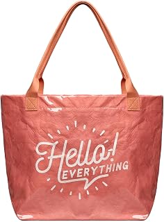 Large PVC Tote Bag for Women Clear Totes Bags Plastic Letters Print Handbag Kraft Paper Hobo Bag for Work Travel