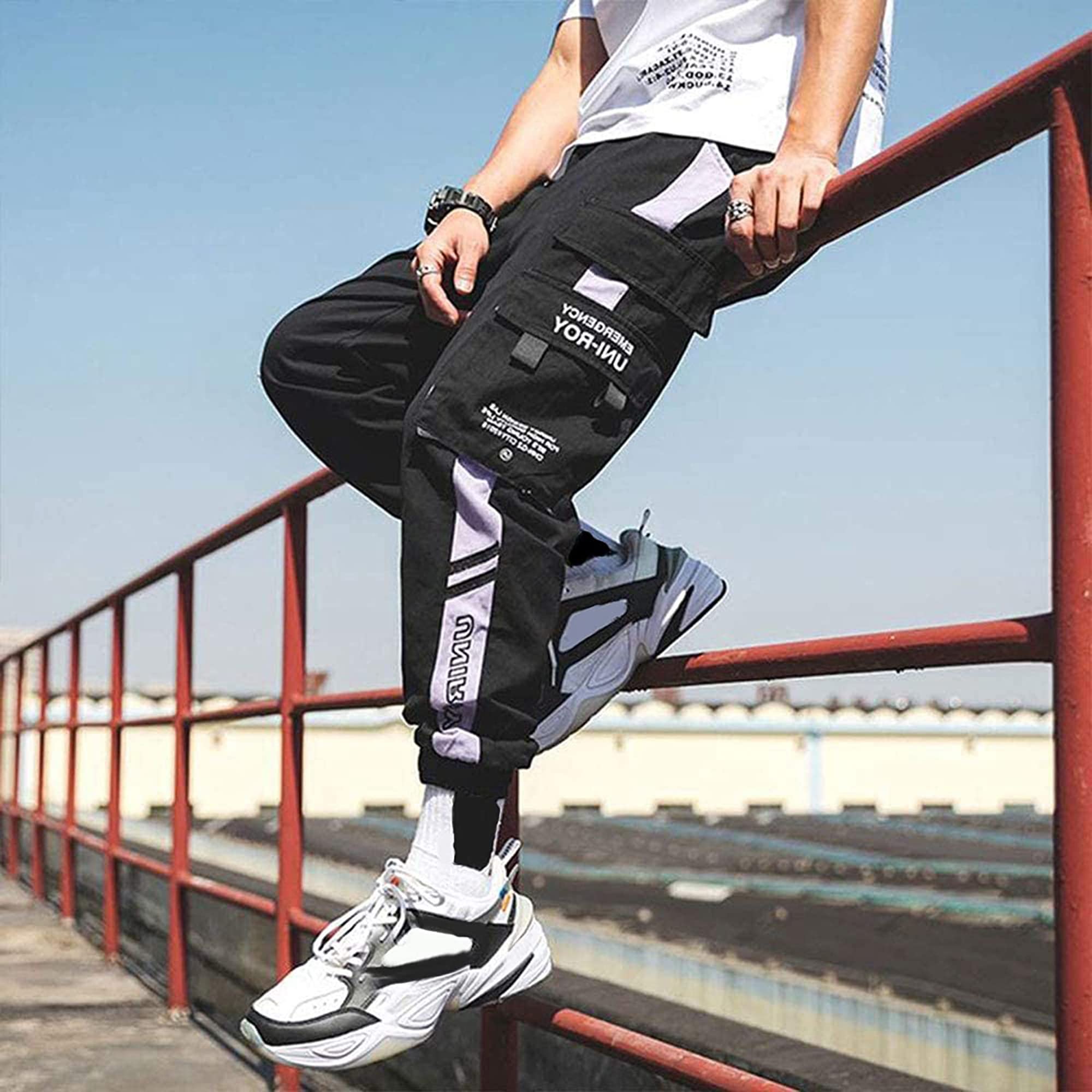 XYXIONGMAO Streetwear Pantaloni Hip Hop Pantaloni Cargo Joggers per Uomo Coppia Pantaloni Sportivi Casual Attivi