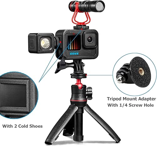 Miniatura 5 de Marco de esqueleto para GoPro Hero 12 11 10 9 Monturas de cámara Los marcos compatibles con Go Pro Hero11 Hero10 Hero12 Carcasa negra Jaula Holder