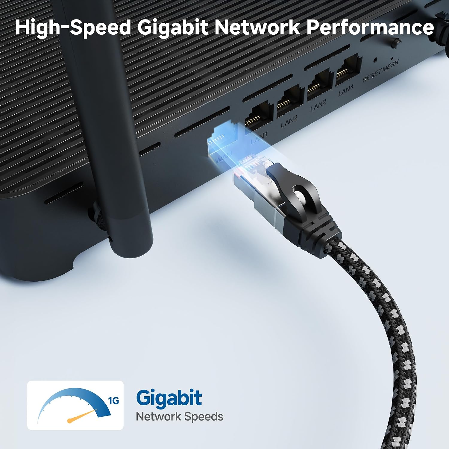 Cable Matters Plug & Play Braided USB C to Ethernet Cable - 10ft, Gigabit Ethernet to USB C Cable, Thunderbolt 4/5 Compatible, Ideal for MacBook, iPad Pro, XPS, Surface Pro