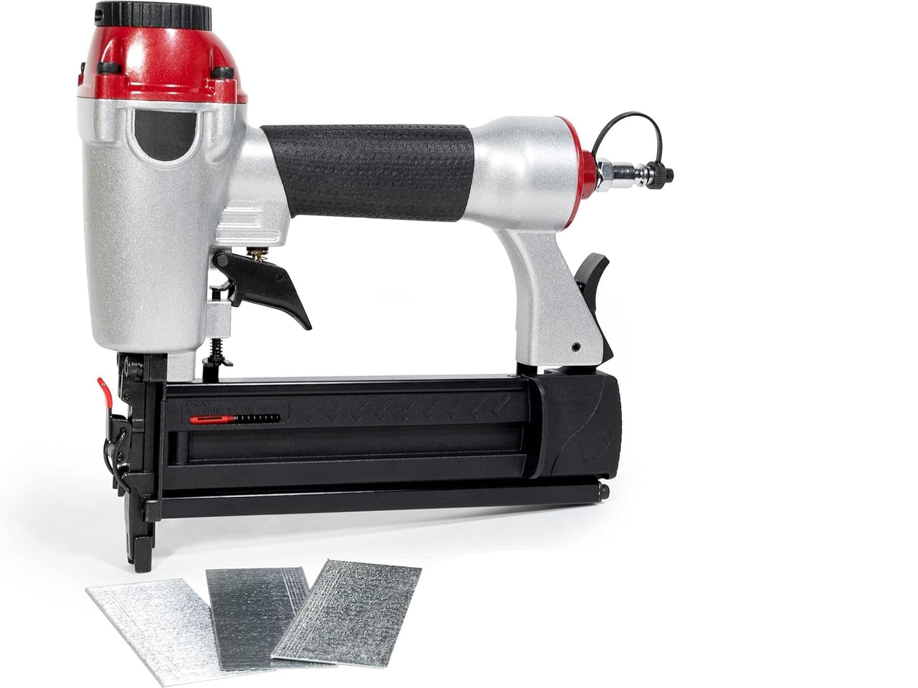 THE WHITE SHOP Nail Gun, 150PCS nails, 2 in 1 Pneumatic Staple Gun and Crown Stapler Fires, 2 Inch Brad Nailes for Framing, Roofing, Carpentry, Woodworking, or DIY Project