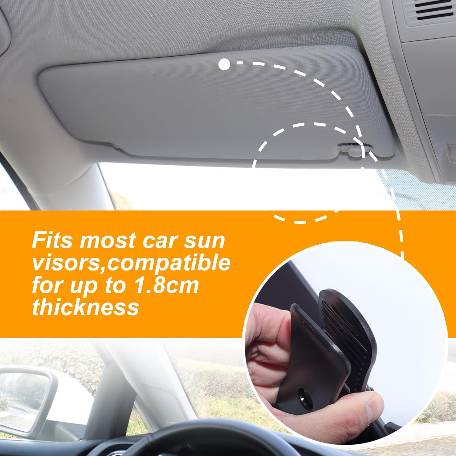 Sun Visor Extender for Car, Polarized Sunvisor Extender Attachment, Clip on Sun Visors Extension Sun Blocker for SUV, Anti-Glare for Safe Driving (L, Day and Night)