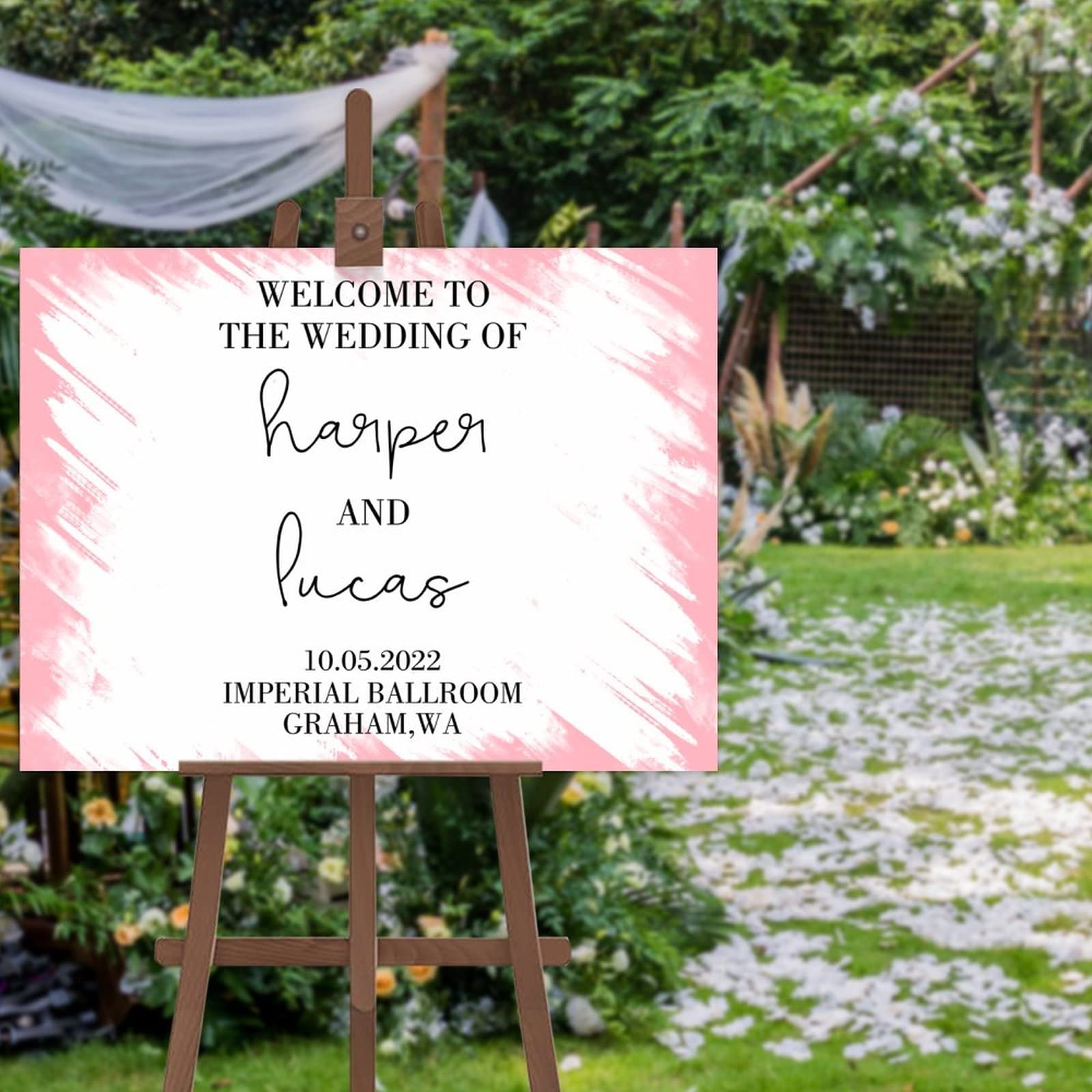 Panneau de bienvenue de mariage personnalisé moderne pour votre jour J