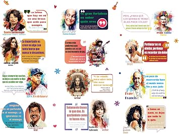 1step2dream Spanish English Bulletin Board Decor | 29 Pieces Inspirational Hispanic Quotes Poster | Hispanic Heritage Month Bilingual Positive Stickers | Motivational Classroom Decorations