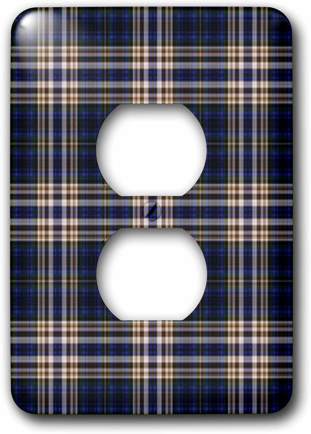 3dRose lsp_56161_6 Navy Plaid 2 Plug Outlet Cover
